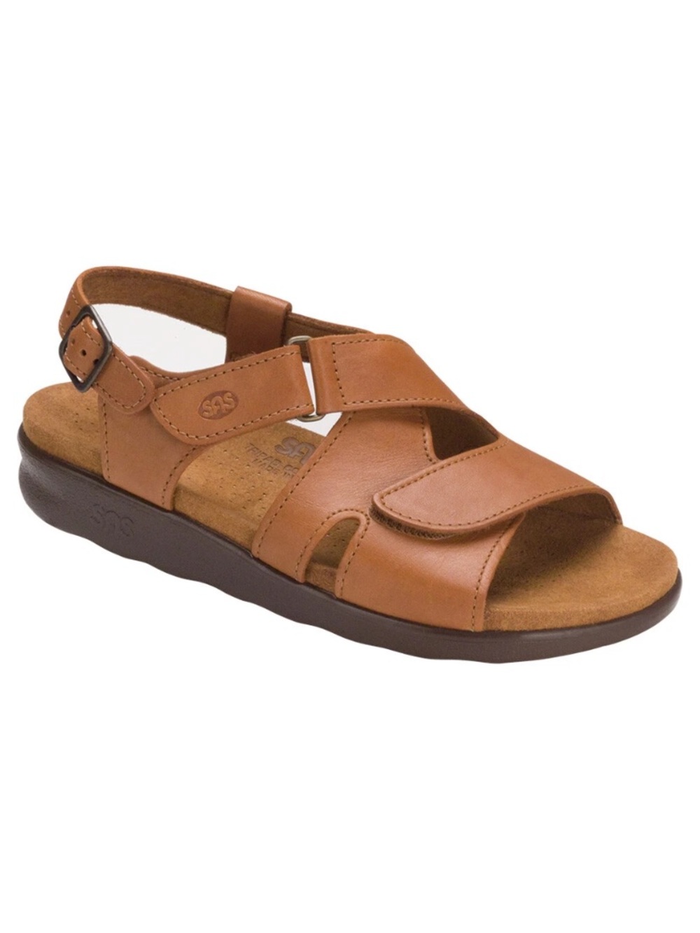 SAS Huggy leather comfort Sandal In Carmel Brown size 9